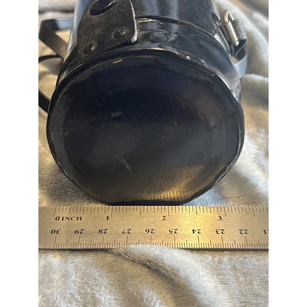 Sun‎ Lens Vintage Black Leather Covered Corduroy Lined 3x7